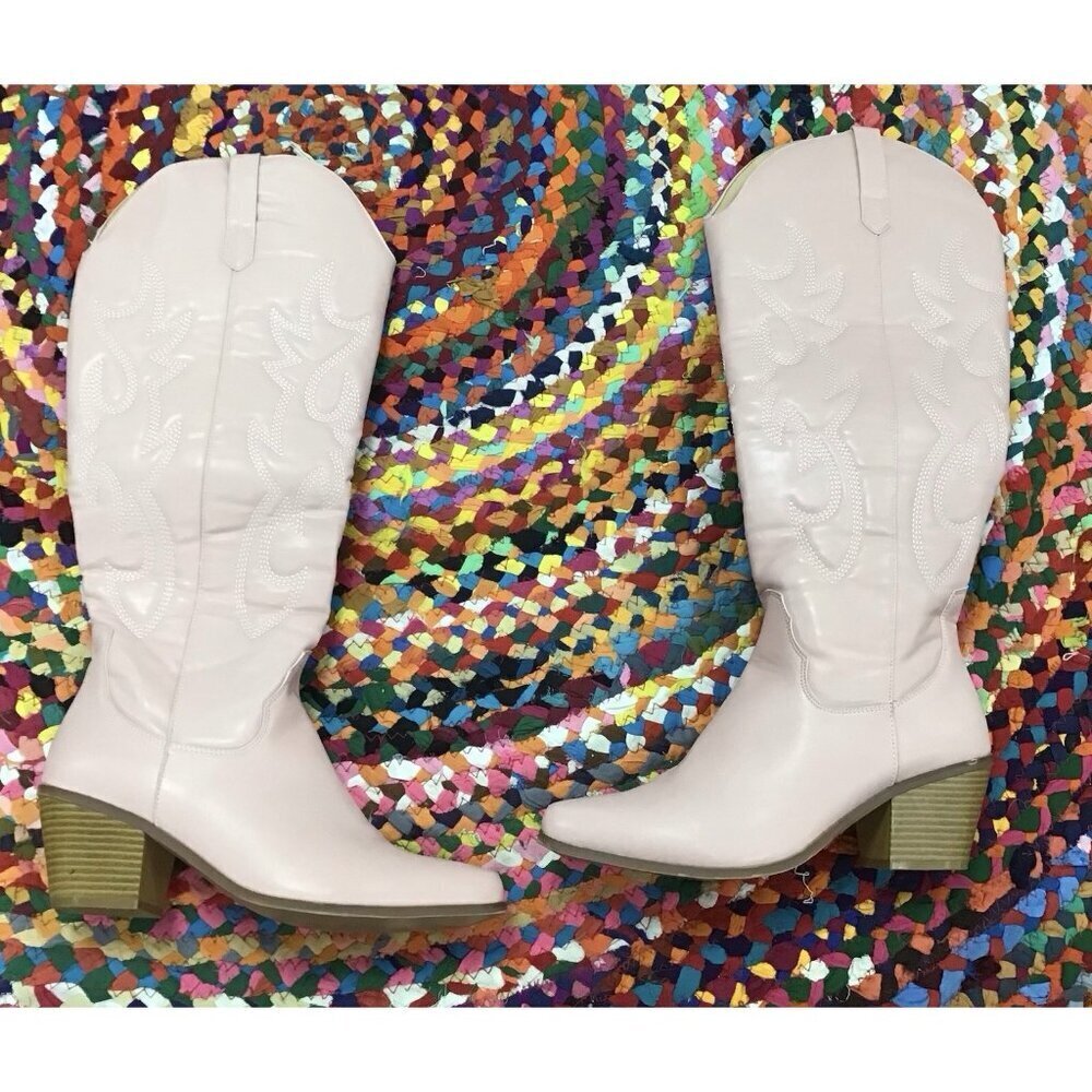 Woman’s Light Pink Tall Cowboy Boots Size 11 🩷 - Picture 1 of 7